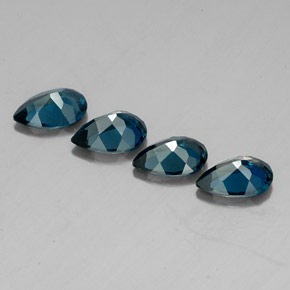 Gemas de topacio azul natural de  ct, en forma de pera, VVS-VS