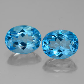 Gemas de topacio azul natural de 4,85 ct, corte óvalo, VVS-VS