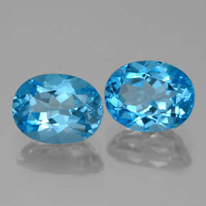 Gemas de topacio azul natural de 4,85 ct, corte óvalo, VVS-VS