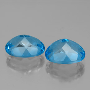 Gemas de topacio azul natural de 4,85 ct, corte óvalo, VVS-VS