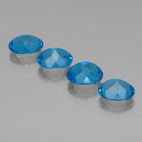 Gemas de topacio azul natural de  ct, corte óvalo, VVS-VS