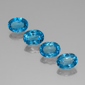 Gemas de topacio azul natural de 6,84 ct, corte óvalo, VVS-VS