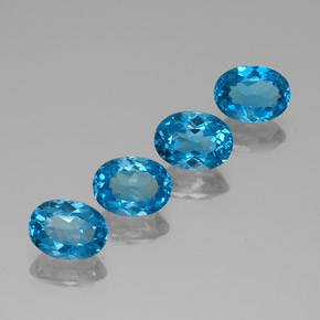 Gemas de topacio azul natural de 6,84 ct, corte óvalo, VVS-VS