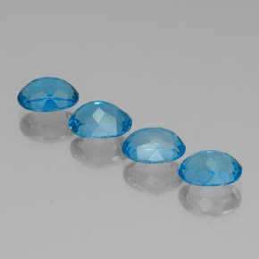 Gemas de topacio azul natural de 6,84 ct, corte óvalo, VVS-VS