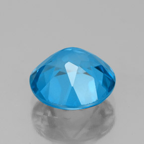Topacio azul natural de 3,10 ct, corte redondo, VVS-VS