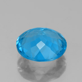 Topacio azul natural de 3,24 ct, corte redondo, VS