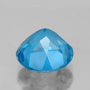Topacio azul natural de 3,75 ct, corte redondo, VVS
