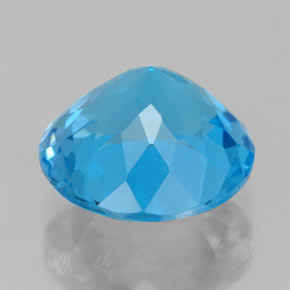 Topacio azul natural de 3,69 ct, corte redondo, VVS