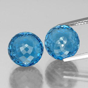 Gemas de topacio azul natural de  ct, esfera / bola, VS