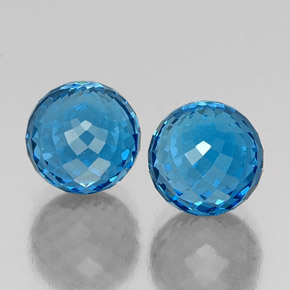 Gemas de topacio azul natural de  ct, esfera / bola, VS