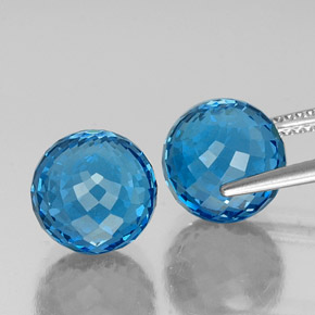 Gemas de topacio azul natural de  ct, esfera / bola, VS