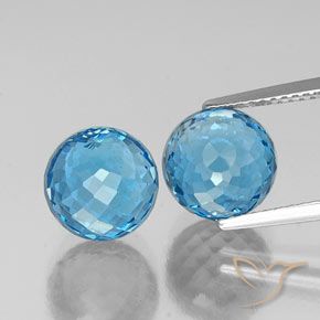 11.94ctw Natural Azul Suizo Topacio, Esfera / Bola, VVS-VS