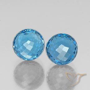 Gemas de Topacio Azul Suizo natural de 11.94 ct, Esfera / Bola, VVS-VS