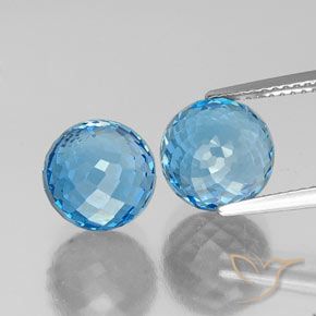 12.13ctw Natural Azul Suizo Topacio, Esfera / Bola, VVS-VS