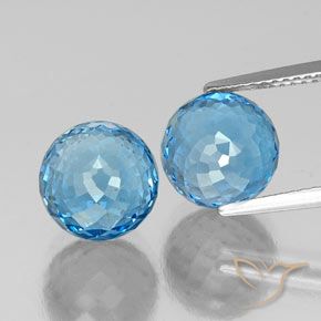 13.29ctw Natural Azul Suizo Topacio, Esfera / Bola, VVS-VS