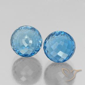 Gemas de Topacio Azul Suizo natural de 13.29 ct, Esfera / Bola, VVS-VS