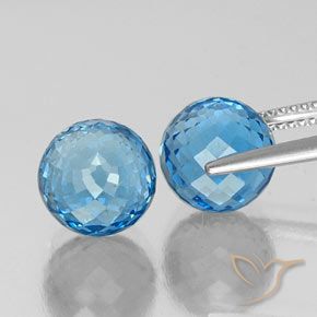 Gemas de Topacio Azul Suizo natural de 13.29 ct, Esfera / Bola, VVS-VS