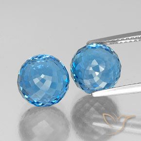 Gemas de Topacio Azul Suizo natural de 13.20 ct, Esfera / Bola, VVS-VS