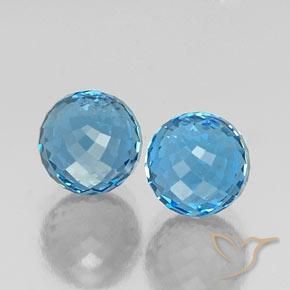 Gemas de Topacio Azul Suizo natural de 12.15 ct, Esfera / Bola, VVS