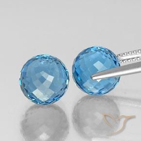Gemas de Topacio Azul Suizo natural de 12.15 ct, Esfera / Bola, VVS
