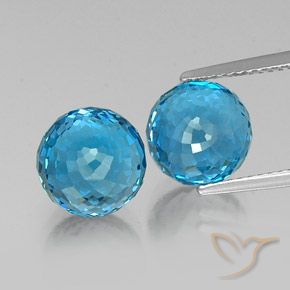 13.53ctw Natural Azul Suizo Topacio, Esfera / Bola, VVS-VS