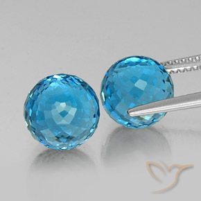 Gemas de Topacio Azul Suizo natural de 13.53 ct, Esfera / Bola, VVS-VS