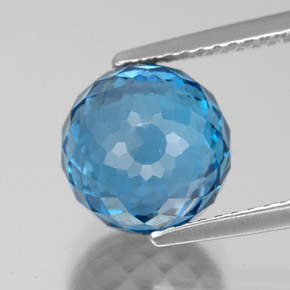 Topacio azul natural de 6,55 ct, esfera / bola, VS