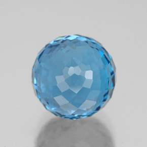 Topacio azul natural de 6,55 ct, esfera / bola, VS