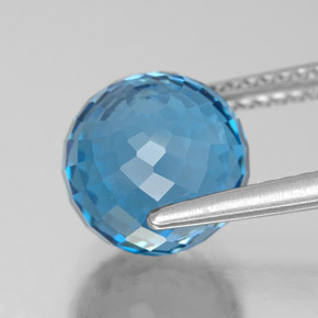 Topacio azul natural de 6,55 ct, esfera / bola, VS