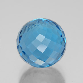 Topacio Azul Suizo natural de 7.65 ct, Esfera / Bola, VVS-VS