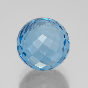 Topacio azul natural de 7,53 ct, esfera / bola, VS