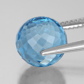 Topacio azul natural de 7,53 ct, esfera / bola, VS