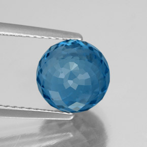 Topacio Azul Londres natural de 5.52 ct, Esfera / Bola, VVS-VS
