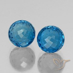 Gemas de Topacio Azul Londres natural de 9.04 ct, Esfera / Bola, VVS-VS