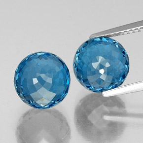 Topacio azul natural de 11,06 ct, esfera / bola, VVS-VS