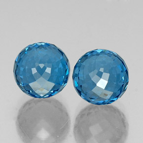 Topacio azul natural de 11,06 ct, esfera / bola, VVS-VS