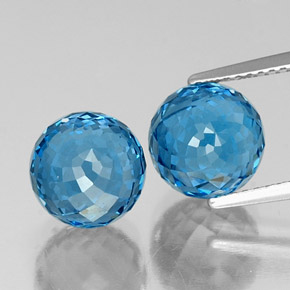 Gemas de Topacio Azul Suizo natural de 11.84 ct, Esfera / Bola, VS