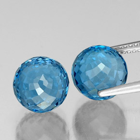 Gemas de Topacio Azul Suizo natural de 11.84 ct, Esfera / Bola, VS