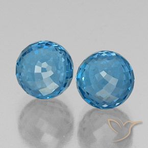 Gemas de Topacio Azul Suizo natural de 10.41 ct, Esfera / Bola, VS