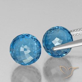Gemas de Topacio Azul Suizo natural de 10.41 ct, Esfera / Bola, VS