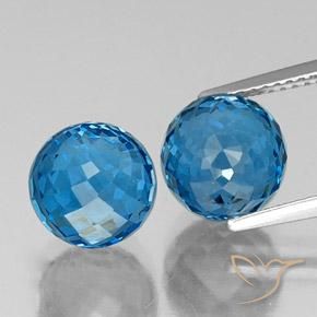 11.44ctw Natural Azul Suizo Topacio, Esfera / Bola, VS