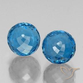 Gemas de Topacio Azul Suizo natural de 11.44 ct, Esfera / Bola, VS