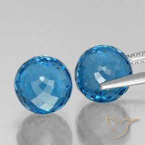 Gemas de Topacio Azul Suizo natural de 11.44 ct, Esfera / Bola, VS