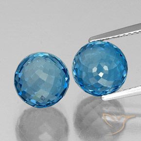 10.88ctw Natural Azul Suizo Topacio, Esfera / Bola, VS
