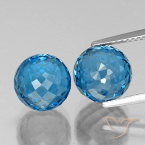 11.71ctw Natural Azul Suizo Topacio, Esfera / Bola, VVS-VS