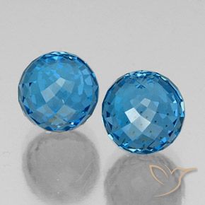 Gemas de Topacio Azul Suizo natural de 11.71 ct, Esfera / Bola, VVS-VS