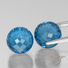 Gemas de Topacio Azul Suizo natural de 11.71 ct, Esfera / Bola, VVS-VS