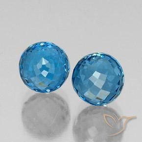 Gemas de Topacio Azul Suizo natural de 8.89 ct, Esfera / Bola, VVS-VS