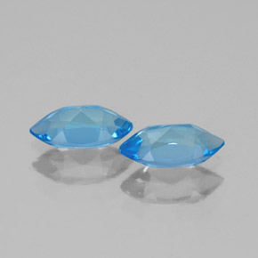 Gemas de topacio azul natural de  ct, marquesa, VVS-VS
