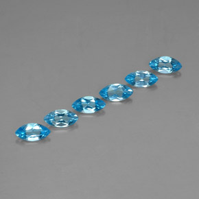 Gemas de topacio azul natural de  ct, marquesa, VVS-VS